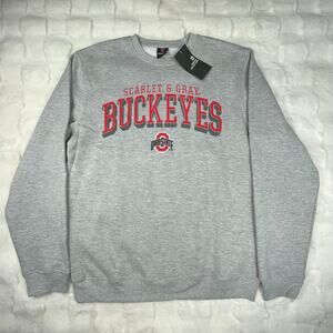 🔥NWT Campus Collection Scarlet & Gray Buckeyes Ohio State Gray Sweatshirt Sz S